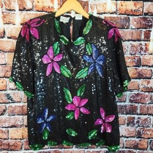 80s Vintage Stenay Sequin Top